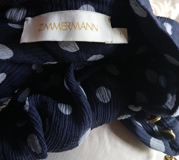 Zimmermann Midnight Blue Dress with White Dots - Picture 4 of 4